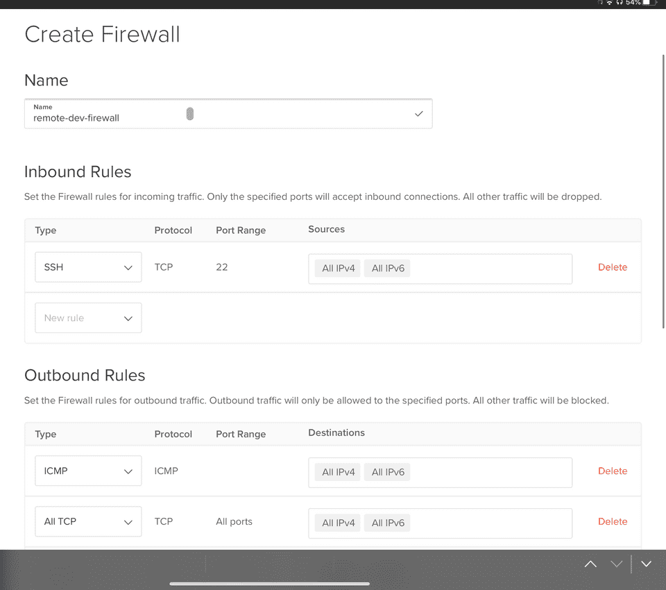 Firewall Config